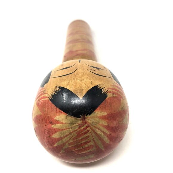 Japanese Wooden Kokeshi Doll Artist Signed Vintage Handpainted Folk Art 12" Tall - Picture 10 of 12